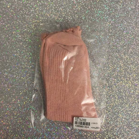 Pink Frill-Trim Socks NWT - Picture 3 of 6
